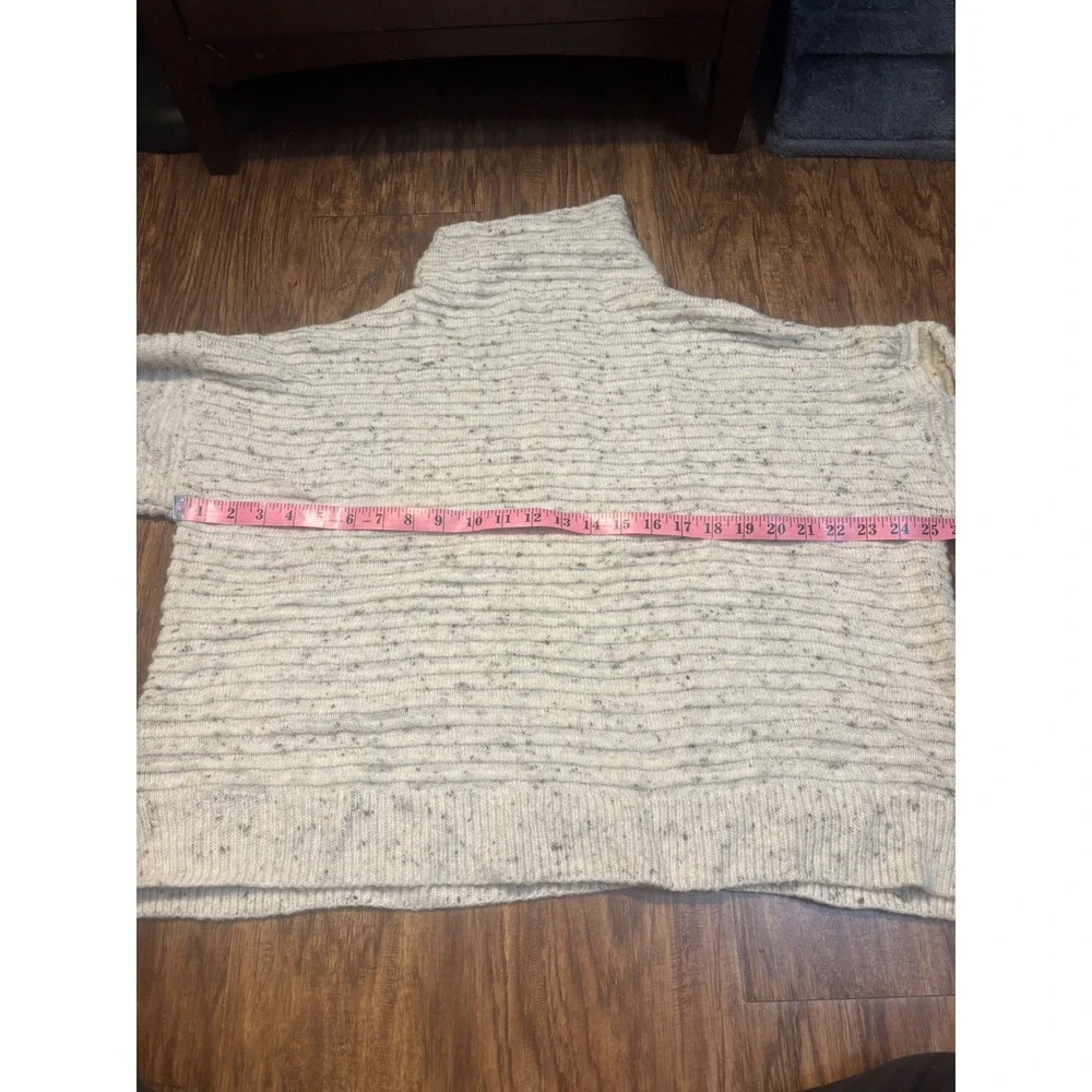 Madewell Textured Turtleneck Sweater‎ Speckled Knit Pullover Cream Womens - Picture 2 of 7